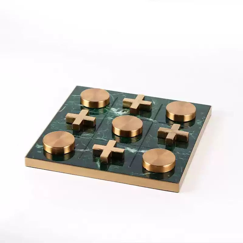 Luxurious Marble Tic-Tac-Toe Game Set – Elegant Décor and Fun