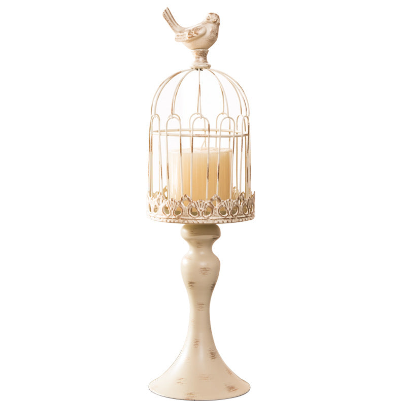 Vintage Birdcage Candle Holder – Elegant European Rustic Decor