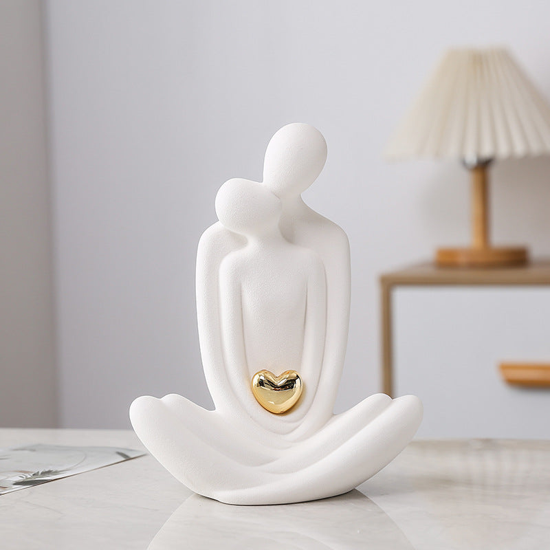 Eternal Love Modern Abstract Couple Statue – Minimalist Romantic Decor