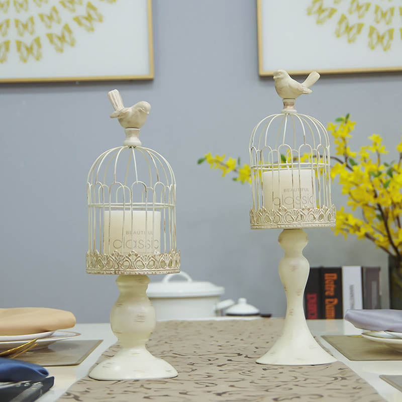 Vintage Birdcage Candle Holder – Elegant European Rustic Decor