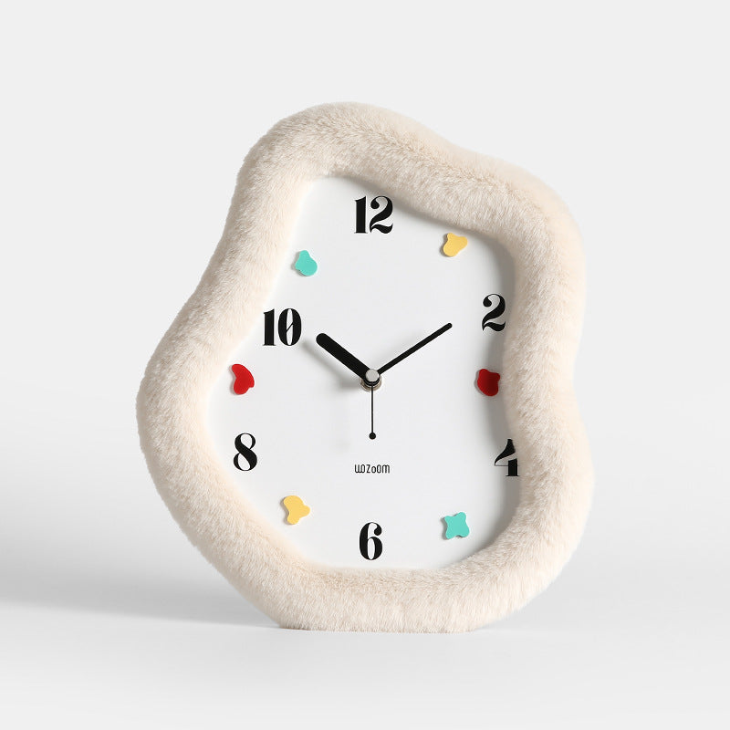 Cozy Fuzzy Wall Clock – Soft-Edged Modern Timepiece for Warm Interiors