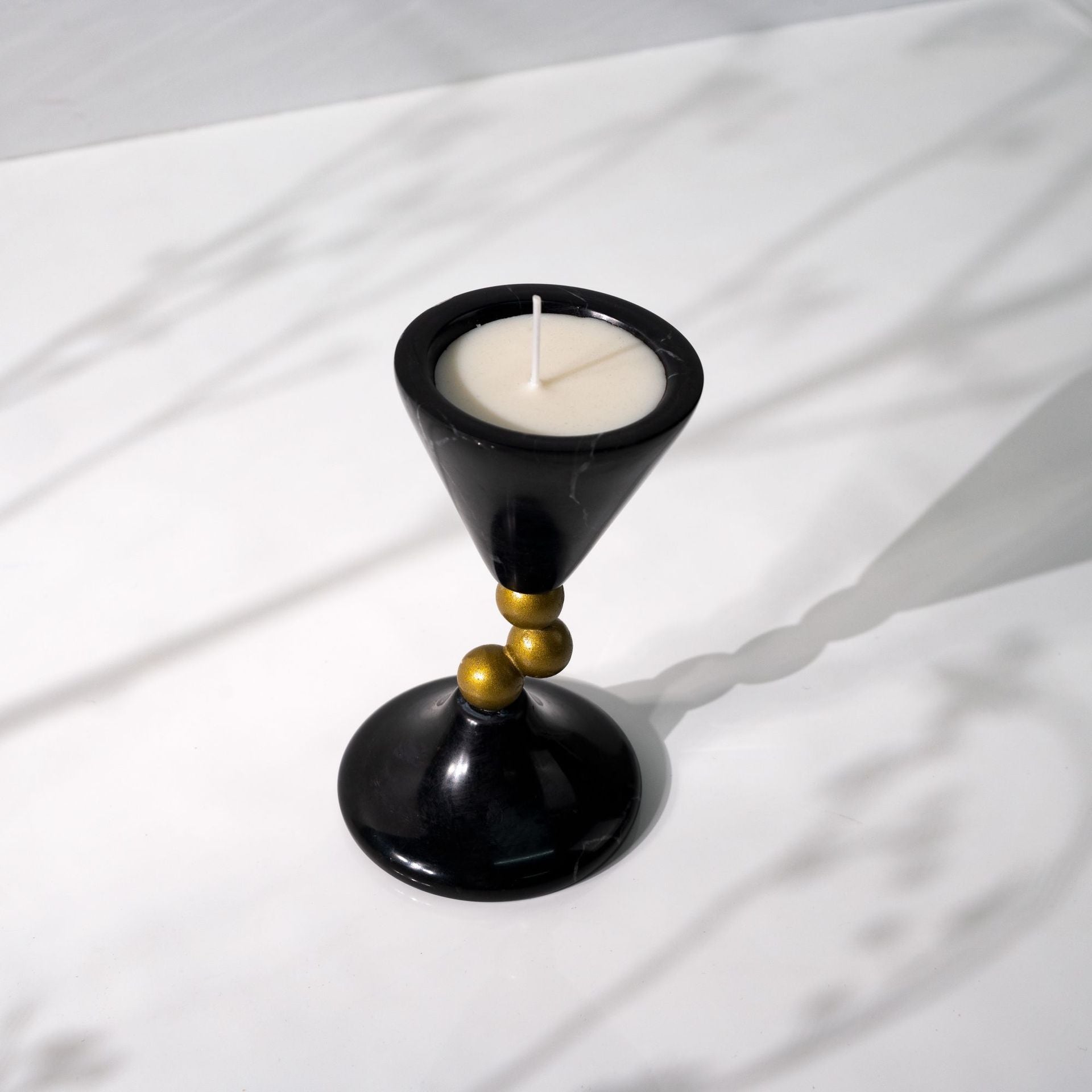 Cave Travertine Candle Holder – Natural Elegance for Your Home