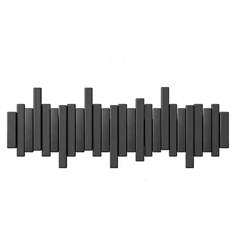 Piano-Inspired Wooden Wall Hook Rack – Modern Decorative Coat Hanger with Foldable Hooks