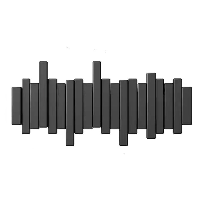 Piano-Inspired Wooden Wall Hook Rack – Modern Decorative Coat Hanger with Foldable Hooks