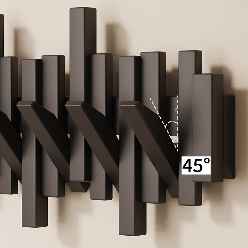 Piano-Inspired Wooden Wall Hook Rack – Modern Decorative Coat Hanger with Foldable Hooks