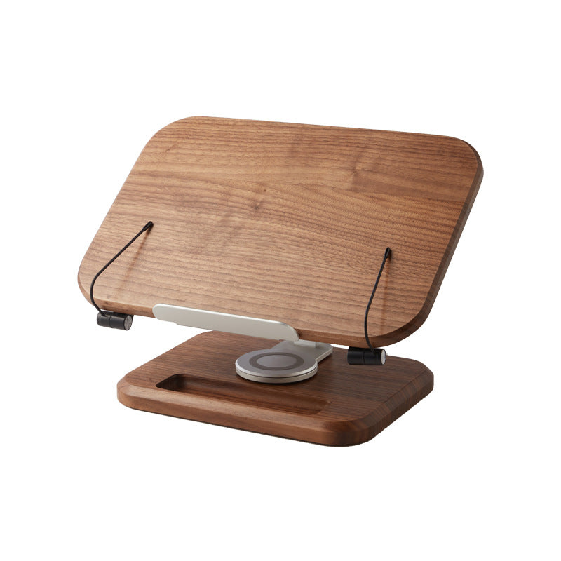 Premium Solid Wood Rotating Tablet & Book Stand - Ergonomic Reading & Laptop Holder