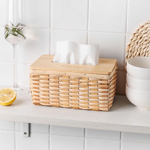 Rattan tissue store box