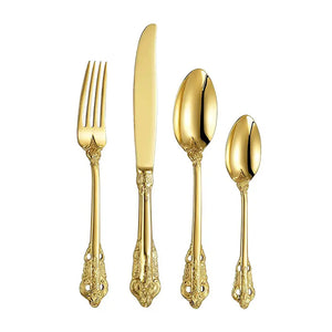 Regalia Elite Gold Cutlery Set on a Lavish Table Setting