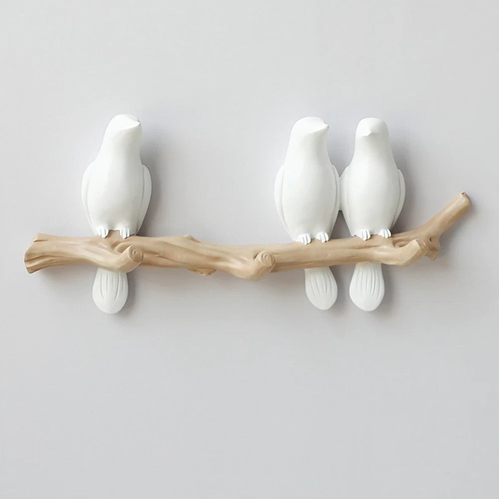 Rustic Bird Wall Hooks – Decorative Branch Coat Rack for Entryway & Living Room