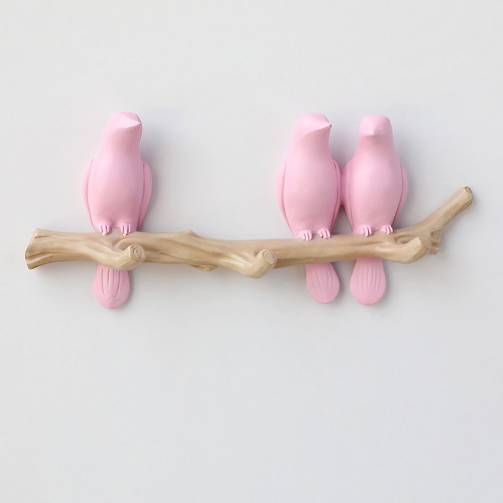 Rustic Bird Wall Hooks – Decorative Branch Coat Rack for Entryway & Living Room