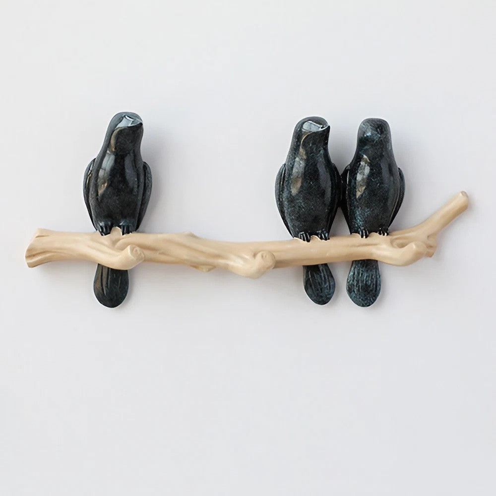 Rustic Bird Wall Hooks – Decorative Branch Coat Rack for Entryway & Living Room