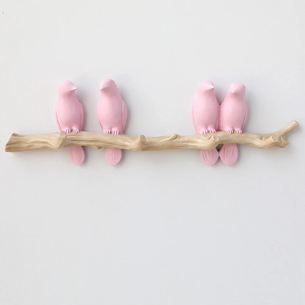 Rustic Bird Wall Hooks – Decorative Branch Coat Rack for Entryway & Living Room