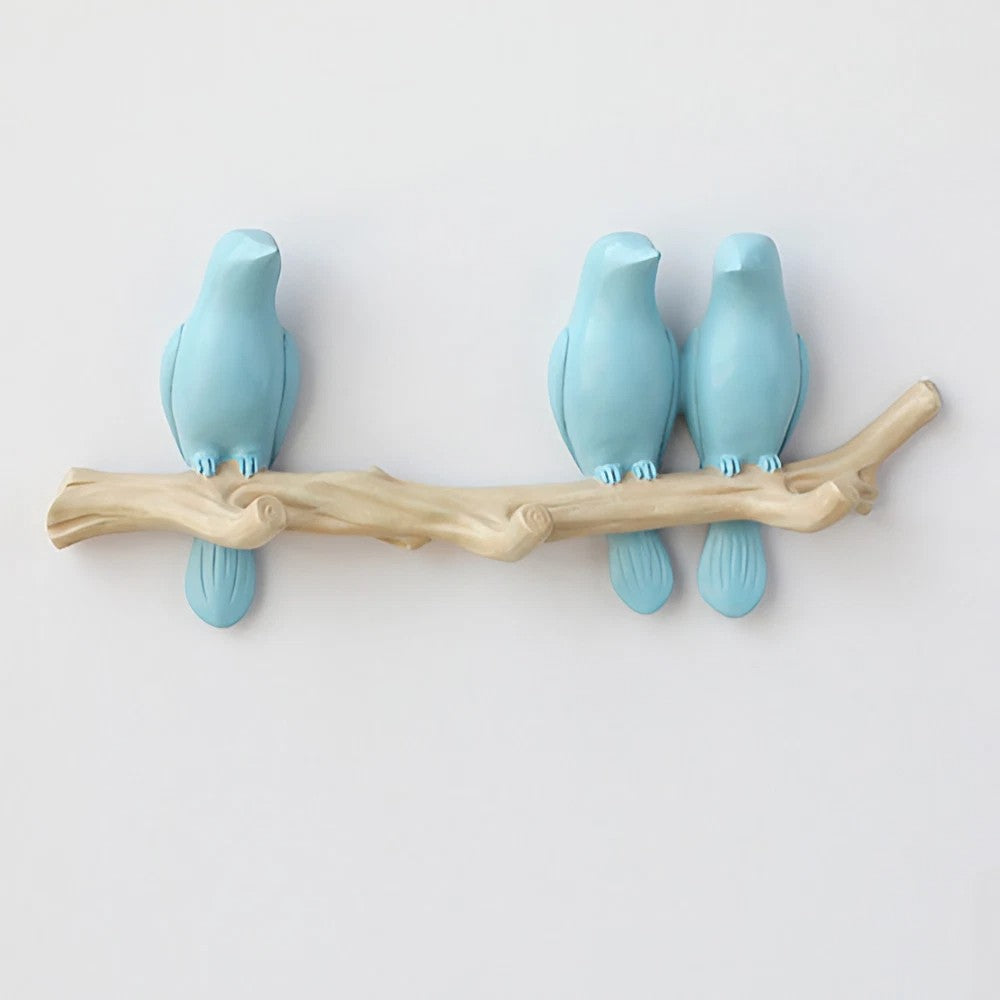 Rustic Bird Wall Hooks – Decorative Branch Coat Rack for Entryway & Living Room