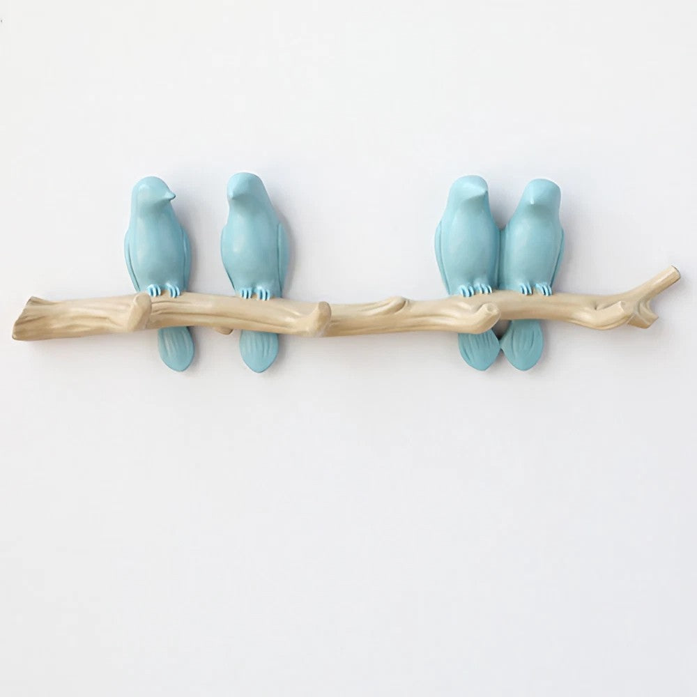 Rustic Bird Wall Hooks – Decorative Branch Coat Rack for Entryway & Living Room