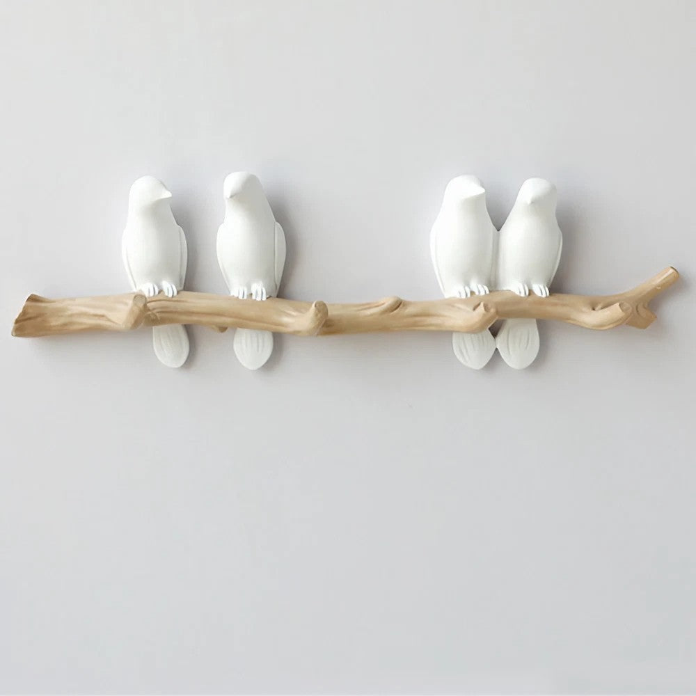 Rustic Bird Wall Hooks – Decorative Branch Coat Rack for Entryway & Living Room