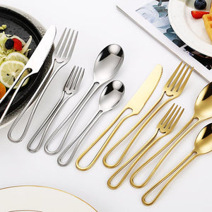 A variety of Sleek Hollow Cutlery Sets displayed, featuring elegant design and mirror-polished finish