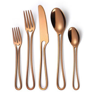 A variety of Sleek Hollow Cutlery Sets displayed, featuring elegant design and mirror-polished finish