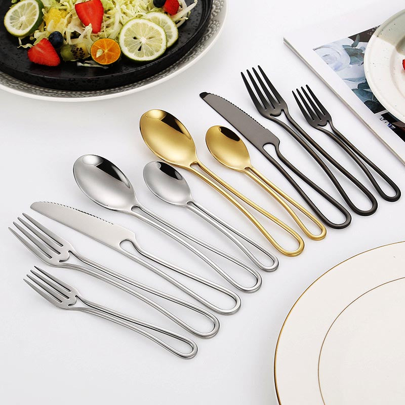 A variety of Sleek Hollow Cutlery Sets displayed, featuring elegant design and mirror-polished finish