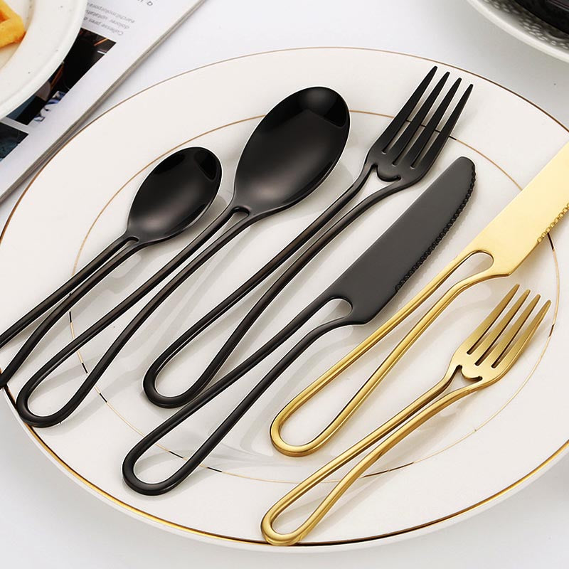 A variety of Sleek Hollow Cutlery Sets displayed, featuring elegant design and mirror-polished finish