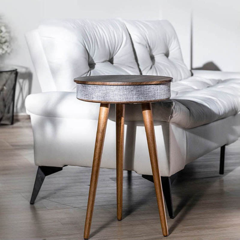 Smart Wireless Charging Side Table with Bluetooth Speaker – Modern Nightstand for Living Room &amp; Bedroom