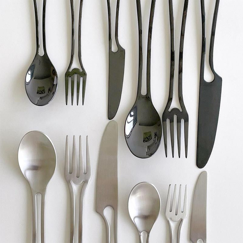 Elegant Svelte Void Cutlery Collection featuring minimalist design with hollow handles