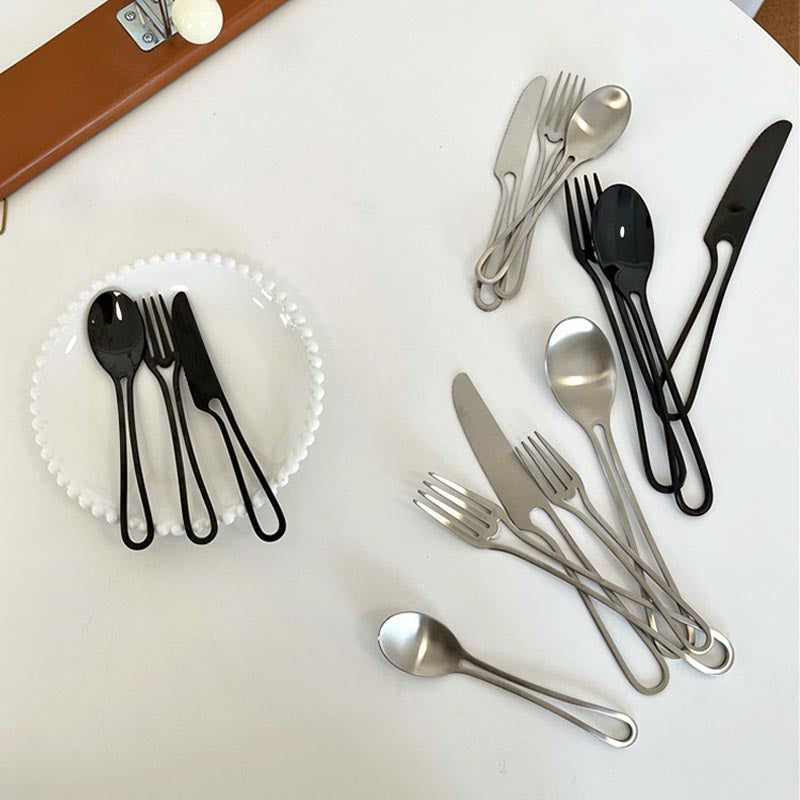 Elegant Svelte Void Cutlery Collection featuring minimalist design with hollow handles