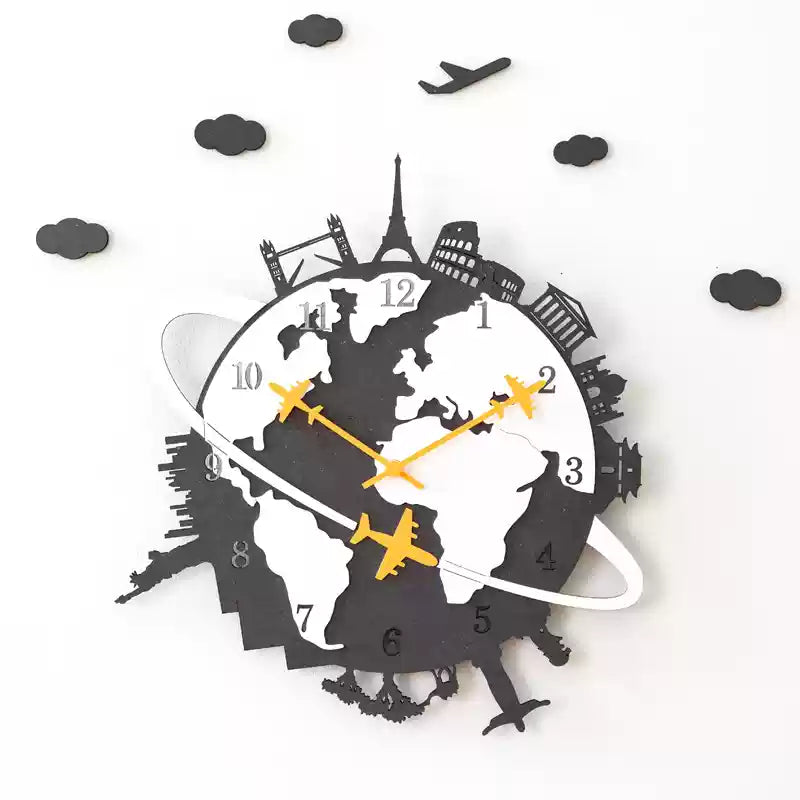 World Explorer Wall Clock – Travel-Themed Timepiece for Wanderlust Lovers