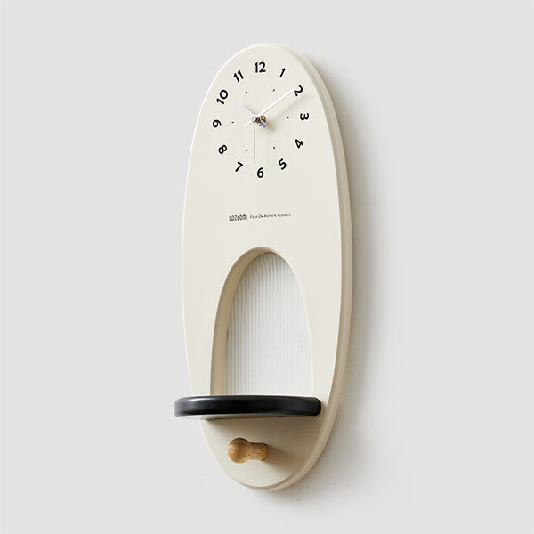 Modern Wall Clock with Shelf – Minimalist Decor for Home & Functional Storage