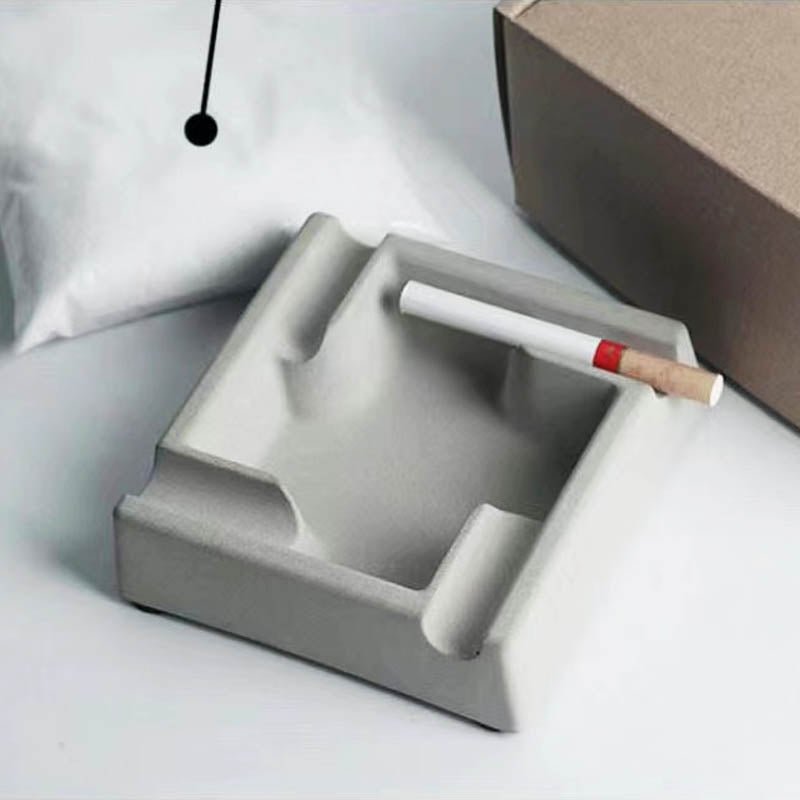 Modern Geometric Concrete Ashtray – Minimalist Smoking Accessory