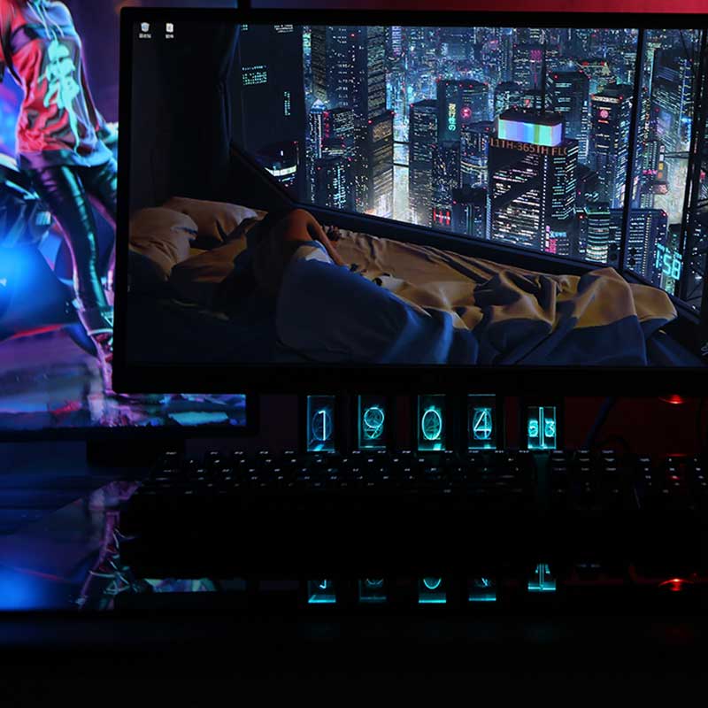 Vivid Volt Tube LED Clock – Modern Glow Timepiece with Vibrant Colors