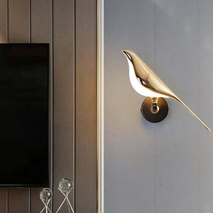 Whispering Wings LED Wall Sconce featuring an acrylic lampshade and high-quality aluminum body, perfect for eco-friendly and stylish home lighting.