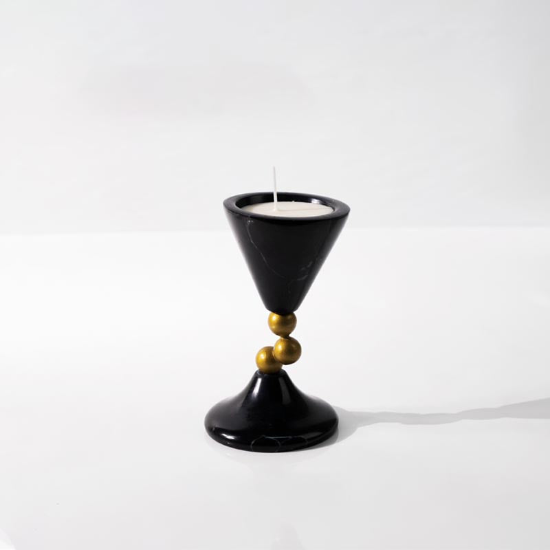 Cave Travertine Candle Holder – Natural Elegance for Your Home