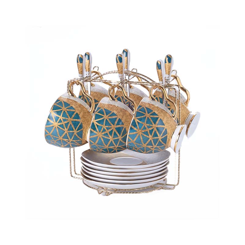 Luxury Marble-Inspired Tea Cup Set in Premium Ceramic