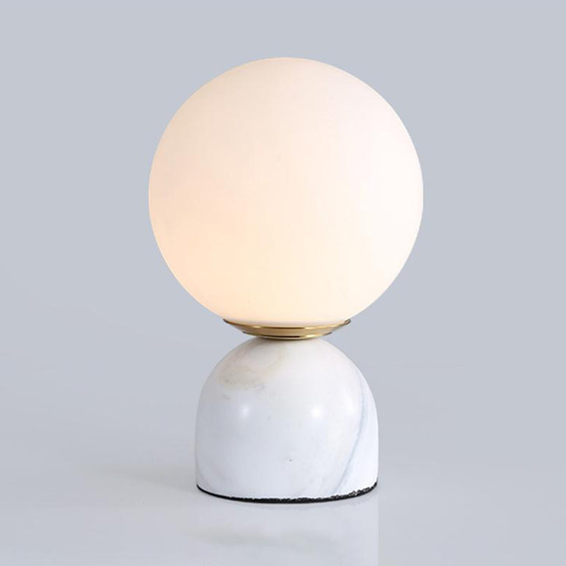 Lustrous Globe Desk Lamp with Marble Base