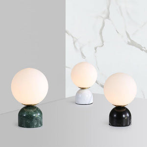 Lustrous Globe Desk Lamp with Marble Base
