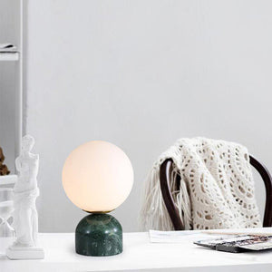 Lustrous Globe Desk Lamp with Marble Base