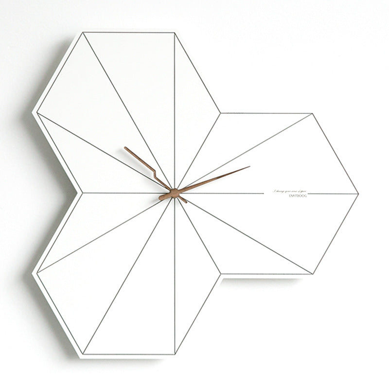 Tri-hexagon Wall Clock in Arabic and Roman Numerals