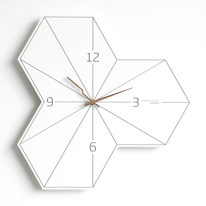 Tri-hexagon Wall Clock in Arabic and Roman Numerals