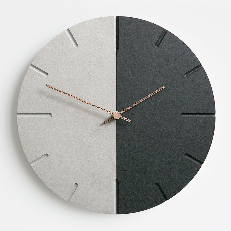 Line Cross Wall Clock with Walnut Wood Hands