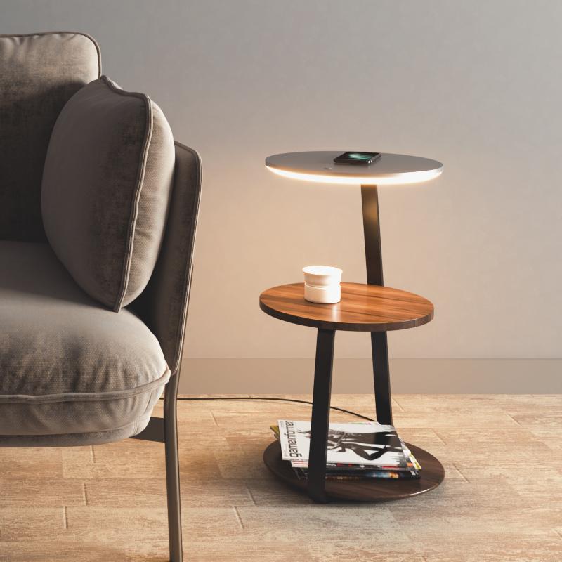 NexaGlow Smart Nightstand: Wireless Charging &amp; LED Lighting By Luxus Heim