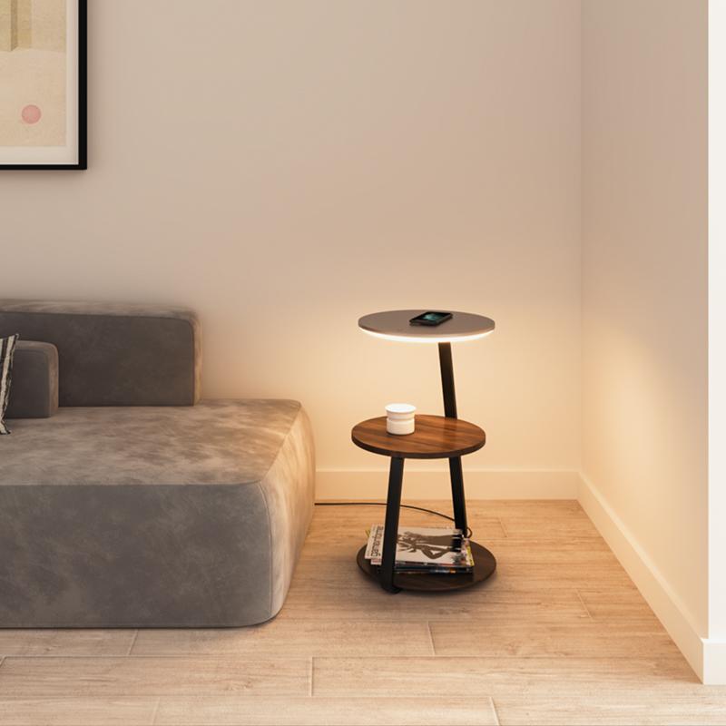 NexaGlow Smart Nightstand: Wireless Charging & LED Lighting By Luxus Heim