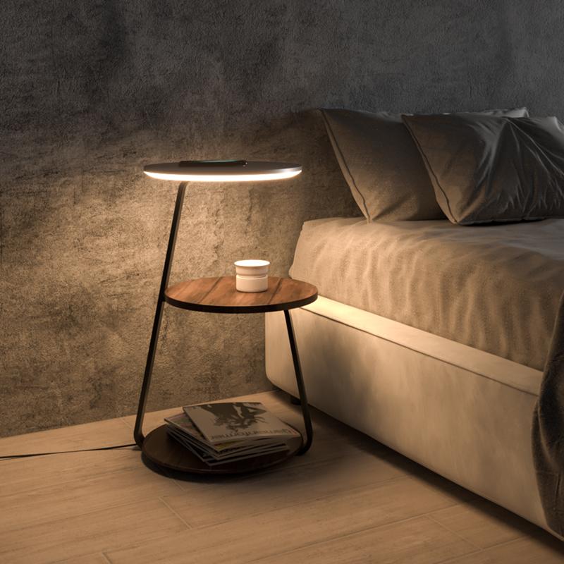 NexaGlow Smart Nightstand: Wireless Charging & LED Lighting By Luxus Heim