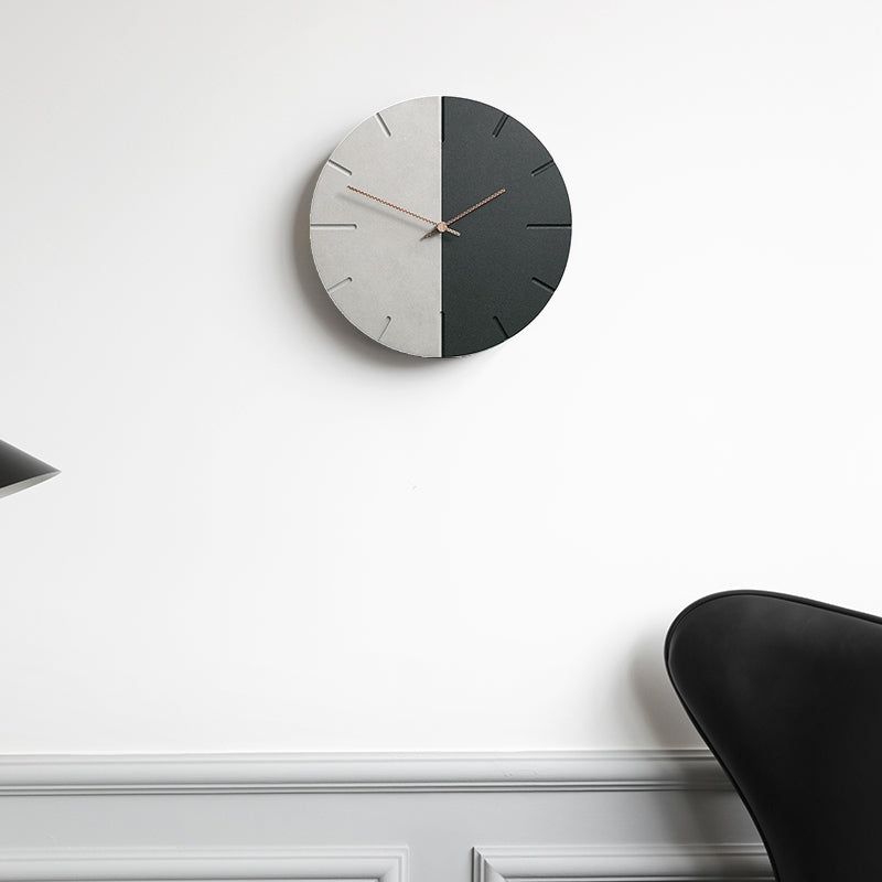 Line Cross Wall Clock with Walnut Wood Hands