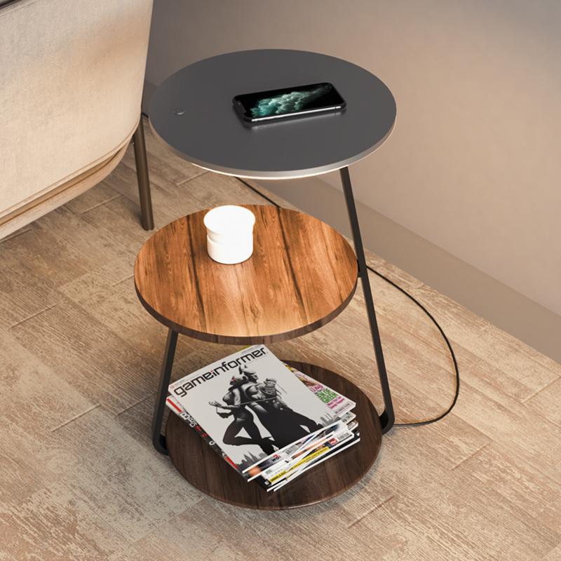 NexaGlow Smart Nightstand: Wireless Charging & LED Lighting By Luxus Heim