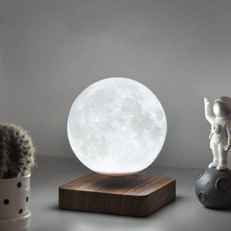 Levitating Moon Lamp showcasing its authentic moon details and magical levitation on LuxusHeim.