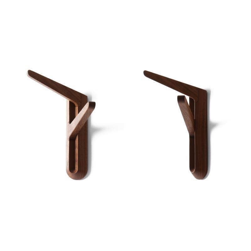 Y-Shaped Black Walnut Coat Hanger on a white background - Luxus Heim