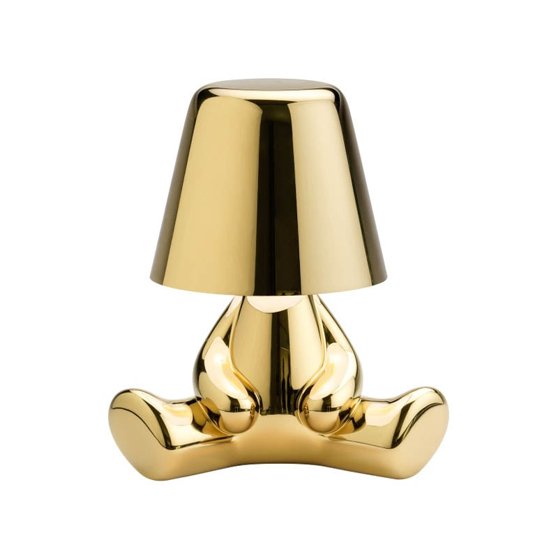 Golden Brothers Portable Table Lamp with a classic gold finish on LuxusHeim