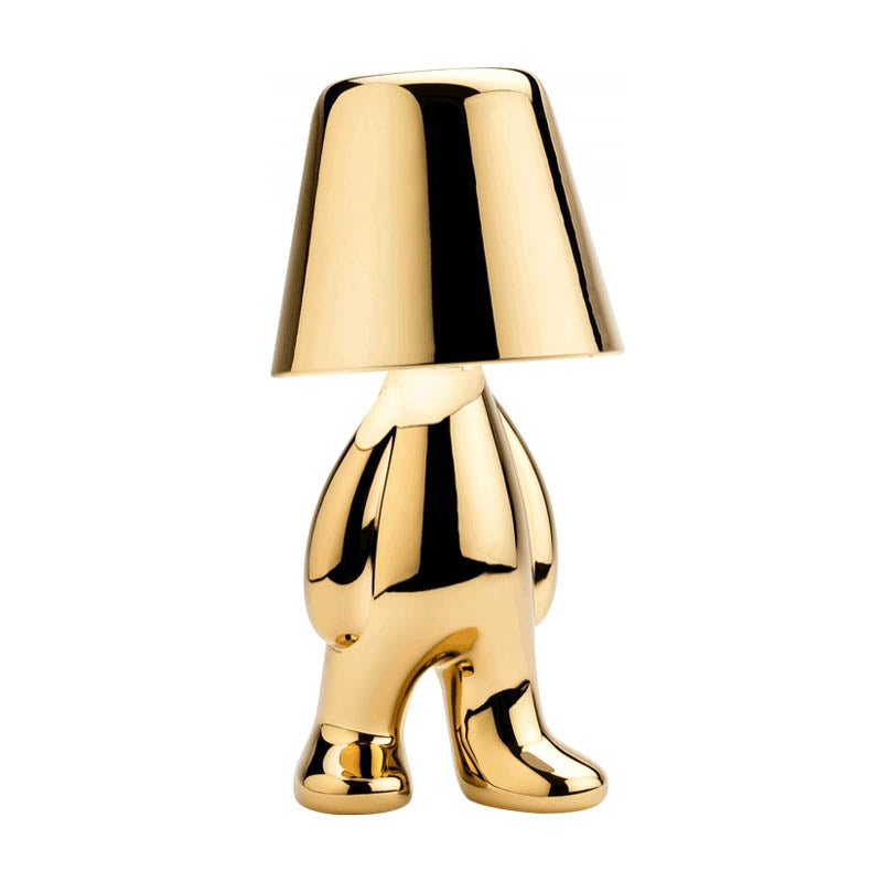 Golden Brothers Portable Table Lamp with a classic gold finish on LuxusHeim