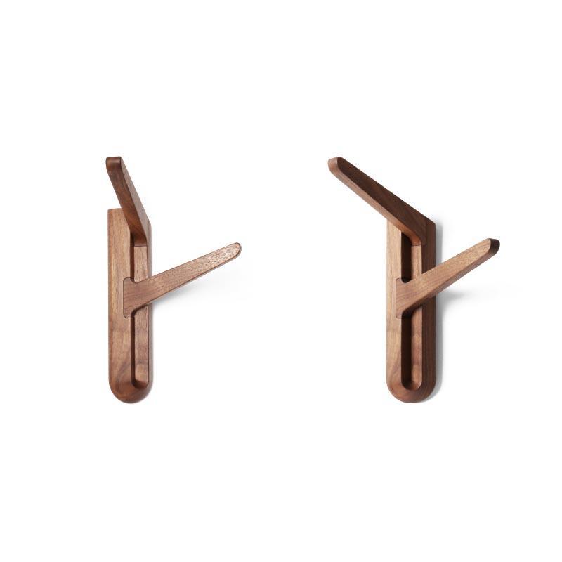 Y-Shaped Black Walnut Coat Hanger on a white background - Luxus Heim