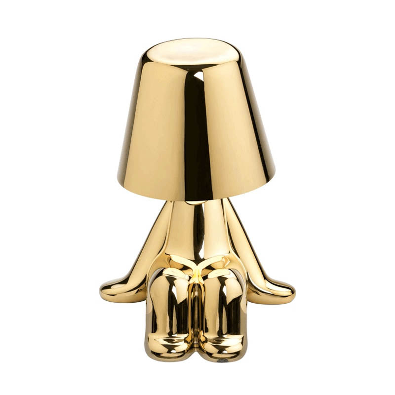 Golden Brothers Portable Table Lamp with a classic gold finish on LuxusHeim